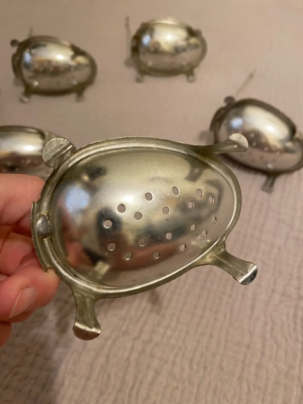 COMBRICHON Vintage Silver Egg Poachers Set - 5 Pieces